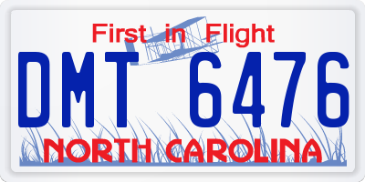 NC license plate DMT6476