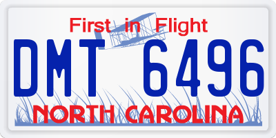 NC license plate DMT6496