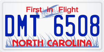 NC license plate DMT6508