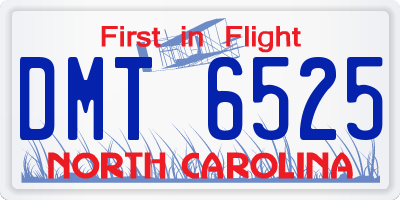 NC license plate DMT6525
