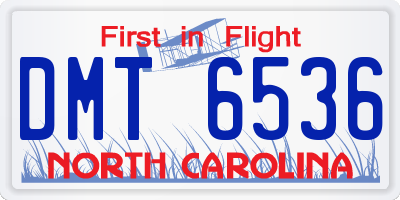 NC license plate DMT6536