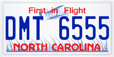 NC license plate DMT6555