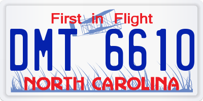 NC license plate DMT6610