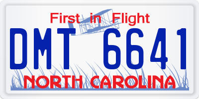 NC license plate DMT6641