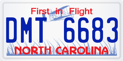 NC license plate DMT6683