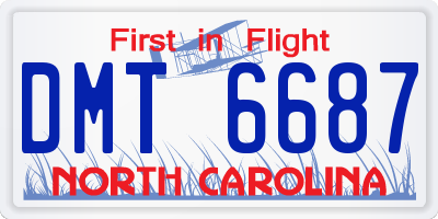NC license plate DMT6687
