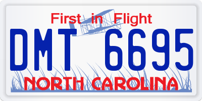 NC license plate DMT6695