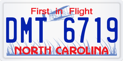NC license plate DMT6719