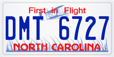 NC license plate DMT6727