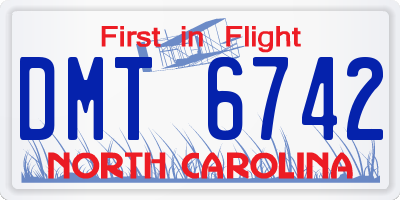 NC license plate DMT6742