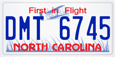 NC license plate DMT6745