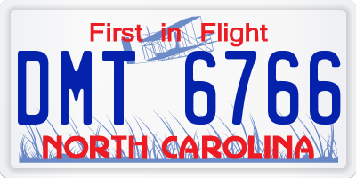 NC license plate DMT6766