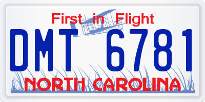 NC license plate DMT6781