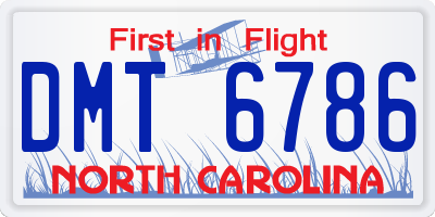NC license plate DMT6786