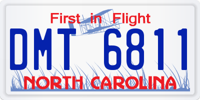 NC license plate DMT6811