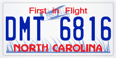 NC license plate DMT6816