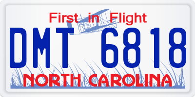 NC license plate DMT6818