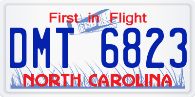 NC license plate DMT6823
