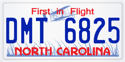 NC license plate DMT6825