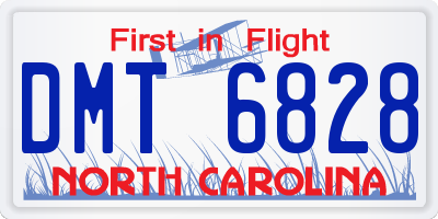 NC license plate DMT6828