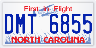 NC license plate DMT6855