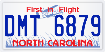 NC license plate DMT6879