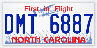 NC license plate DMT6887