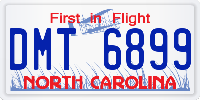 NC license plate DMT6899
