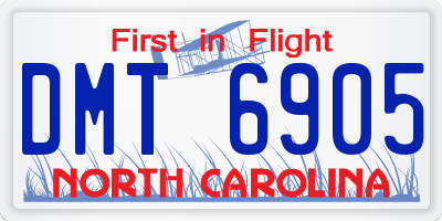 NC license plate DMT6905