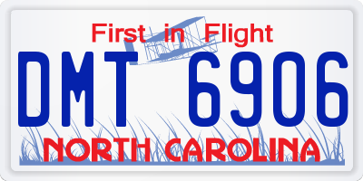 NC license plate DMT6906
