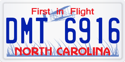 NC license plate DMT6916