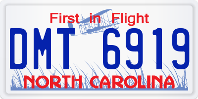 NC license plate DMT6919