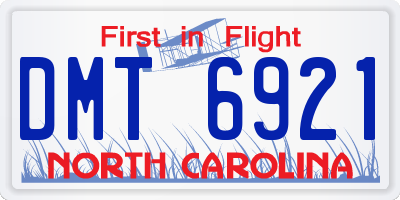 NC license plate DMT6921