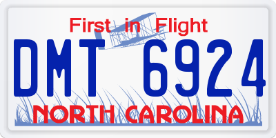 NC license plate DMT6924