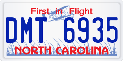 NC license plate DMT6935