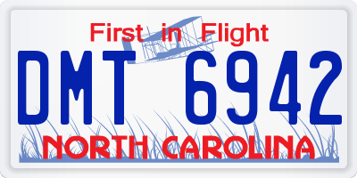 NC license plate DMT6942