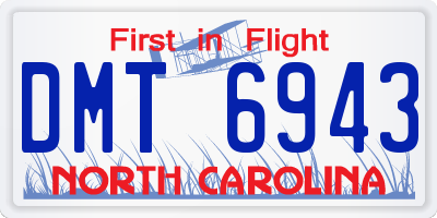 NC license plate DMT6943