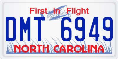 NC license plate DMT6949