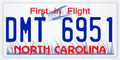NC license plate DMT6951