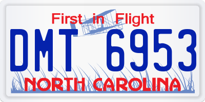 NC license plate DMT6953