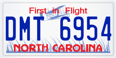 NC license plate DMT6954