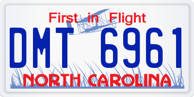 NC license plate DMT6961