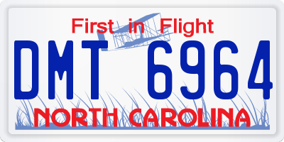 NC license plate DMT6964