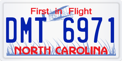 NC license plate DMT6971