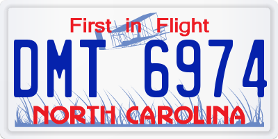 NC license plate DMT6974