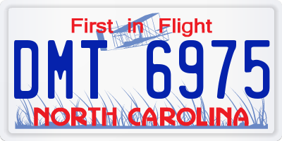 NC license plate DMT6975