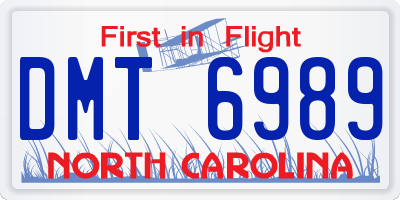 NC license plate DMT6989