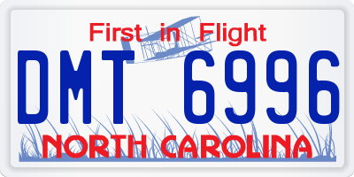 NC license plate DMT6996