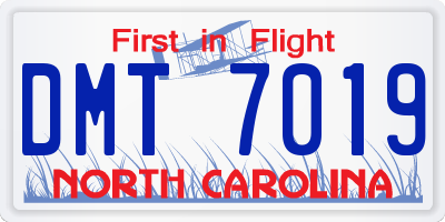 NC license plate DMT7019