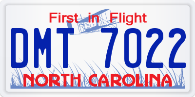 NC license plate DMT7022